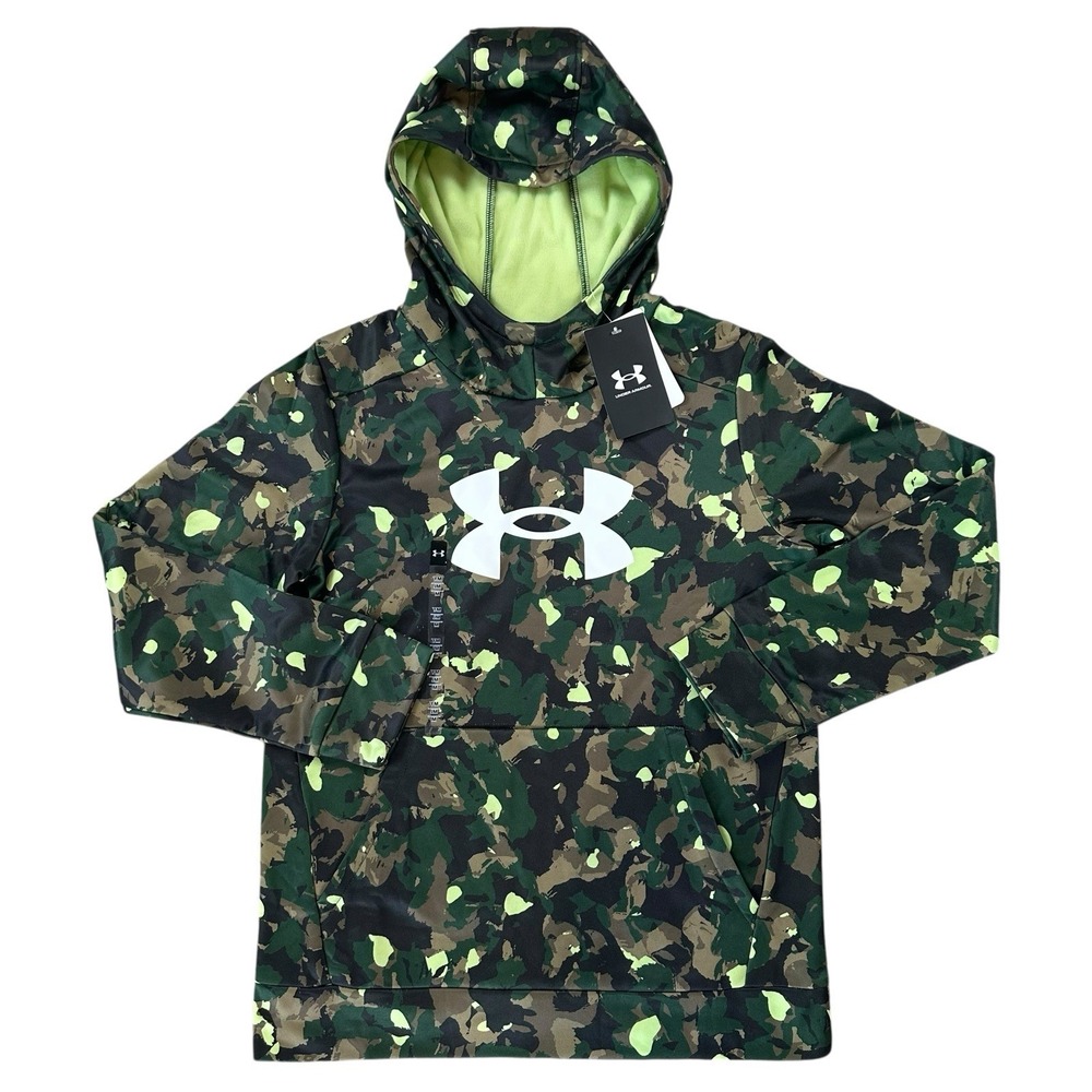 NEW‎ Under Armour Youth Boys Medium Camo Green Hoodie Sweatshirt Fleece